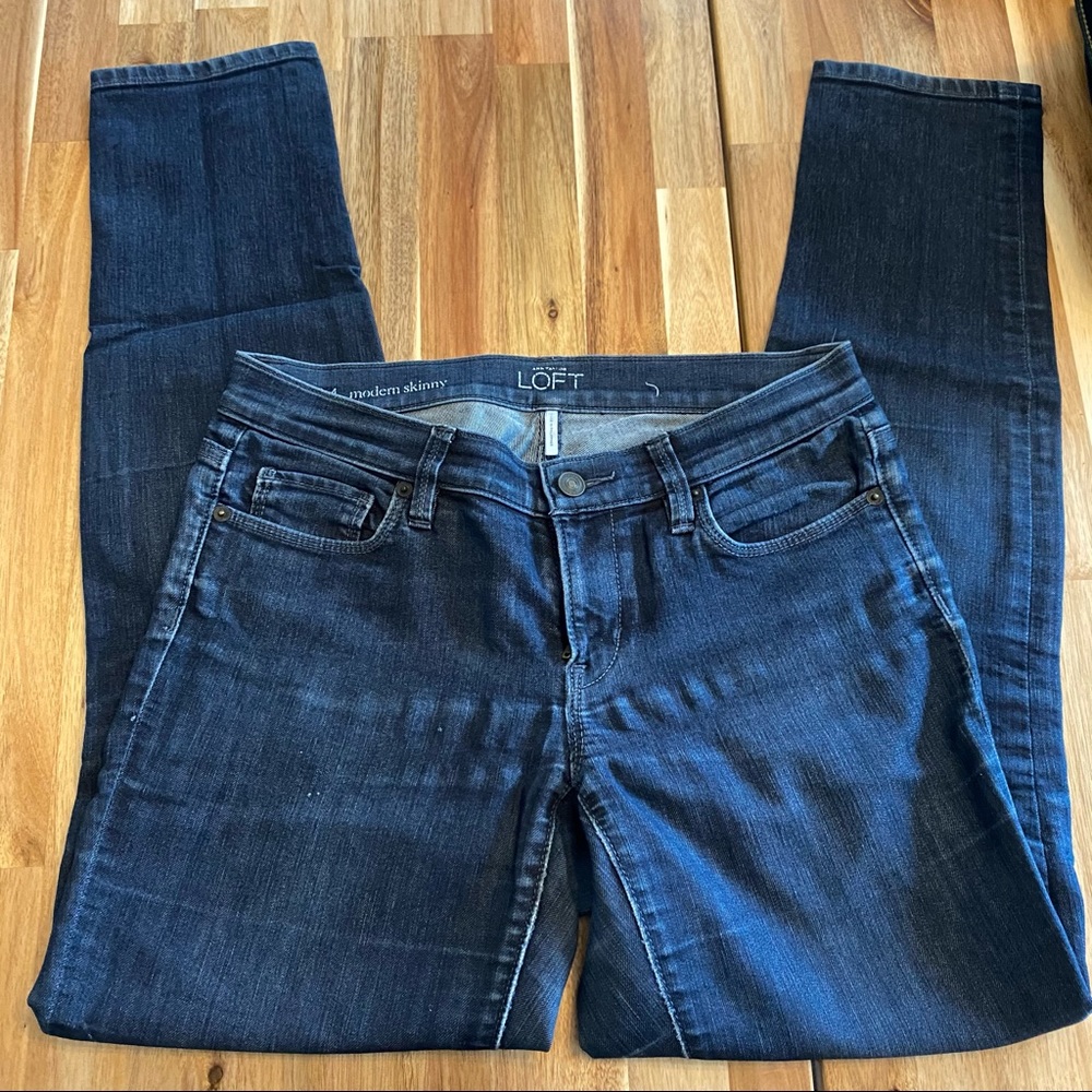 ANN TAYLOR LOFT MODERN SKINNY JEAN BLUE SIZE 27/4